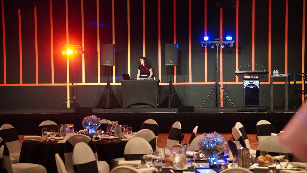 Professional DJ with sound system at a formal Brisbane Convention and Exhibition Centre event