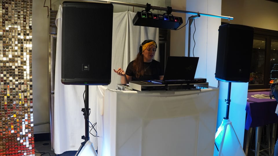 Professional MC and DJ team at an event at a Brisbane event