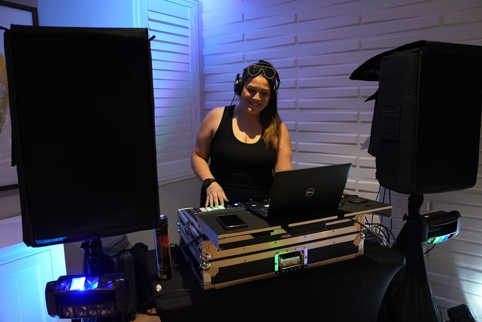 Professional MC and DJ team at an event at a Gold Coast event