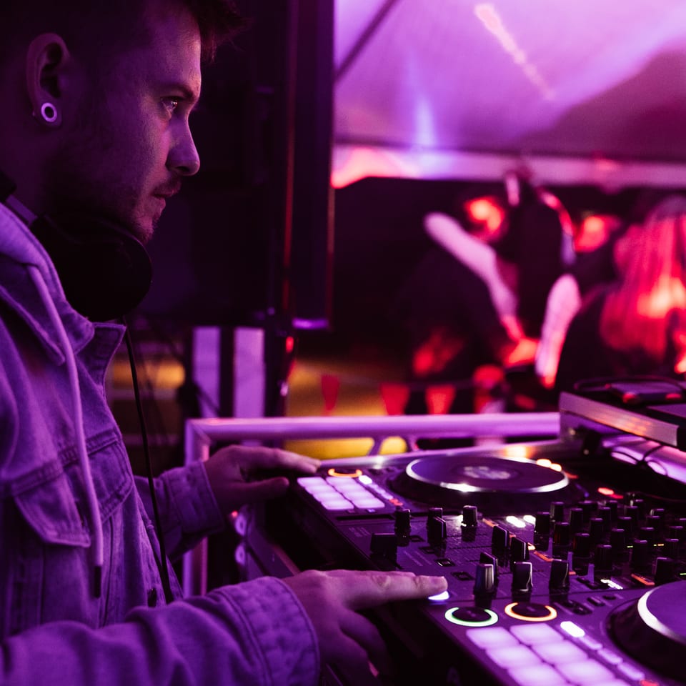 Professional MC and DJ team at an event at a Gold Coast event